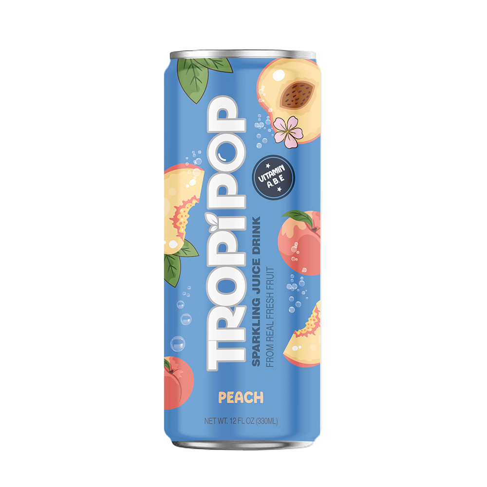 Tropipop水蜜桃風味氣泡飲/ 330ml