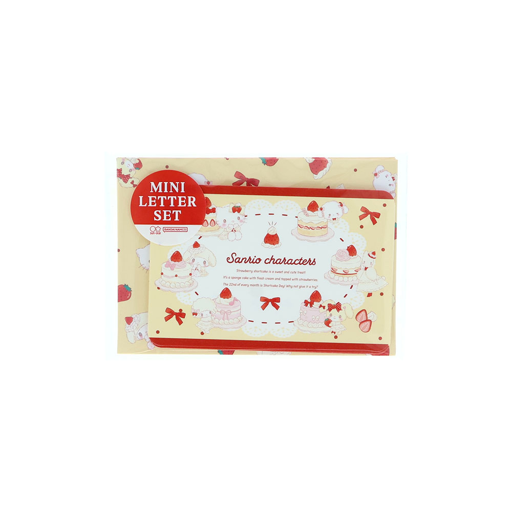 日本 sun-star 三麗鷗甜蜜蛋糕系列造型迷你信封信紙組/ 草莓蛋糕