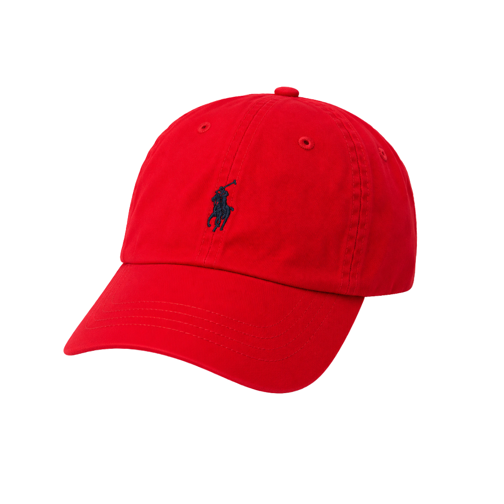 Polo Ralph Lauren 深藍刺繡小馬LOGO鴨舌帽 棒球帽 紅色 /平行輸入