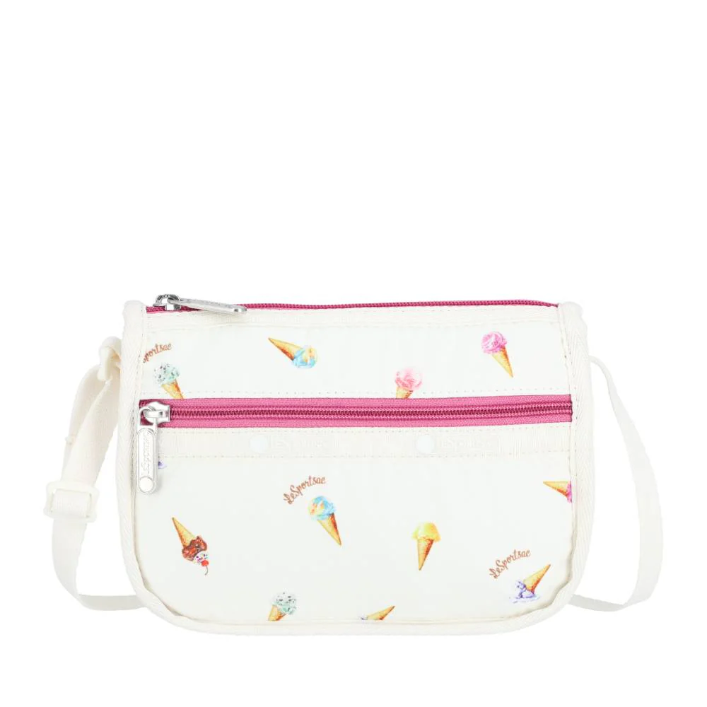 Lesportsac Classic Mini Hobo 時尚迷你小型斜背包 側背包 小廢包 手機包 送禮 禮物 女包(繽紛冰淇淋)