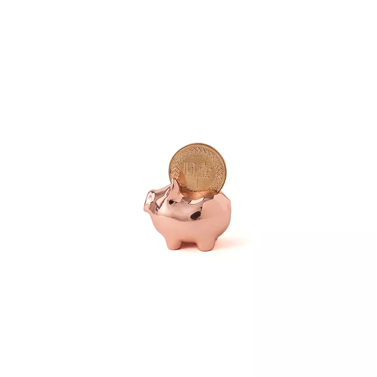 金豬擺飾 叁 3cm 亮玫金