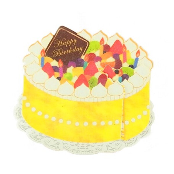 日本 Greeting Life 生日卡 Pocket Cake Card 水果千層