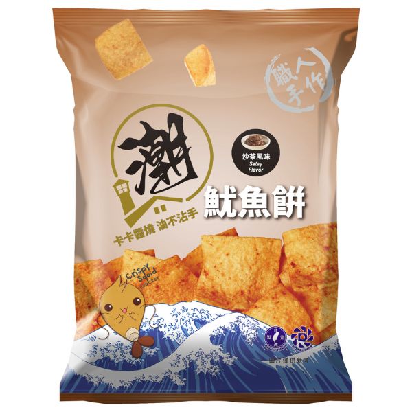 KAKA潮醬燒魷魚餅/ 沙茶風味/ 36g