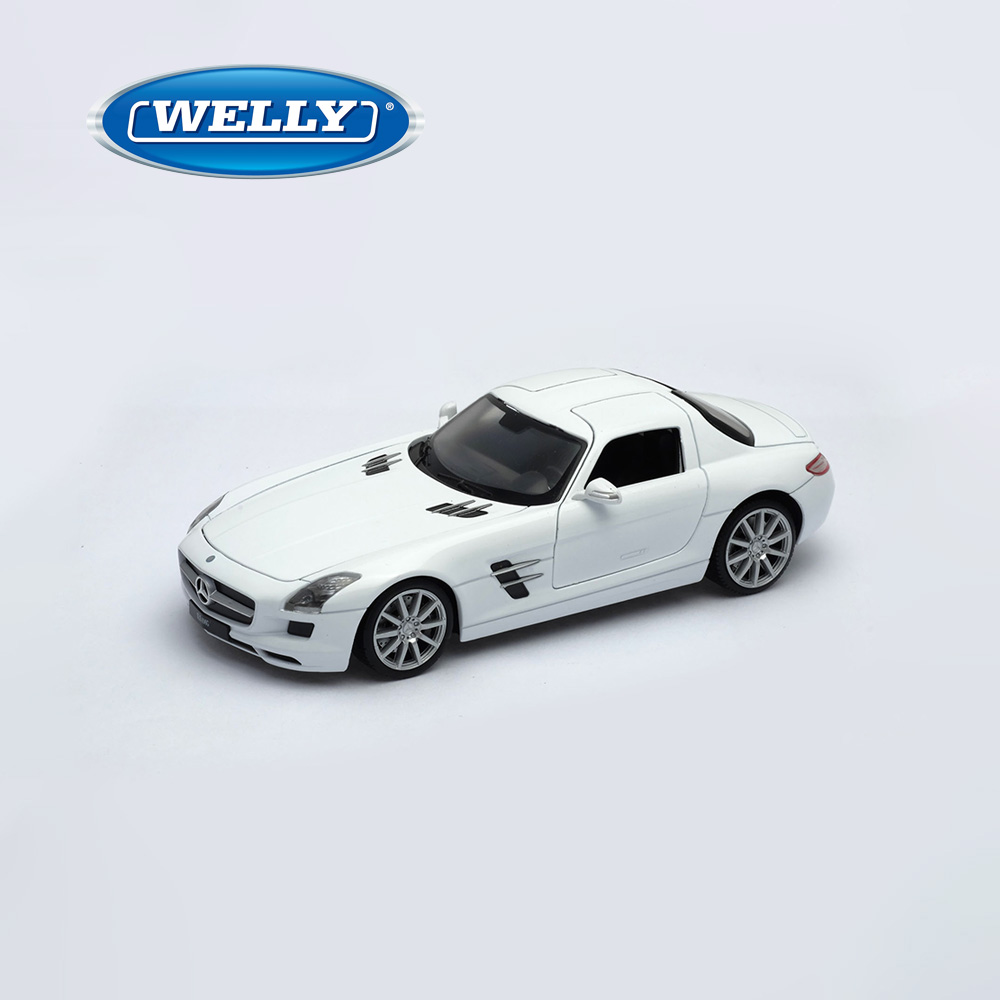 【WELLY 威利】1:24 賓士 Mercedes-Benz SLS AMG 經典跑車模型 24025W