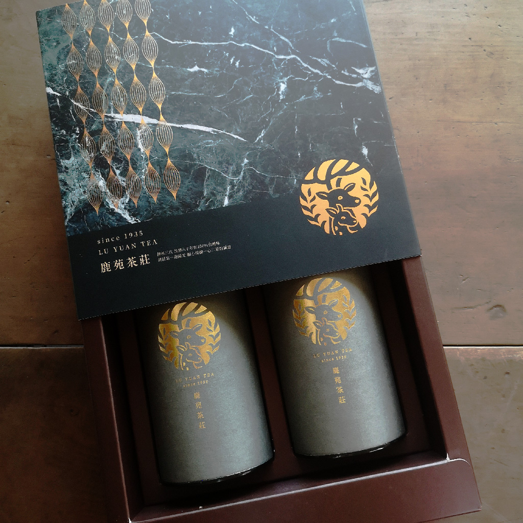 【鹿苑茶莊】台灣高山茶組 極品獻禮 -手採梨山/阿里山烏龍_玉石禮盒(附提袋)
