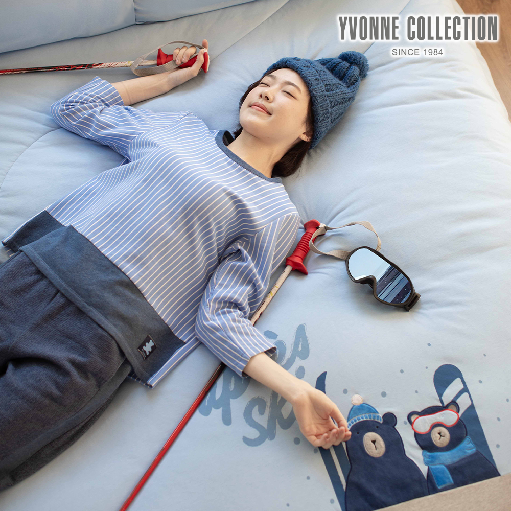YVONNE COLLECTION 伯恩熊 雙人四季被-冰河藍