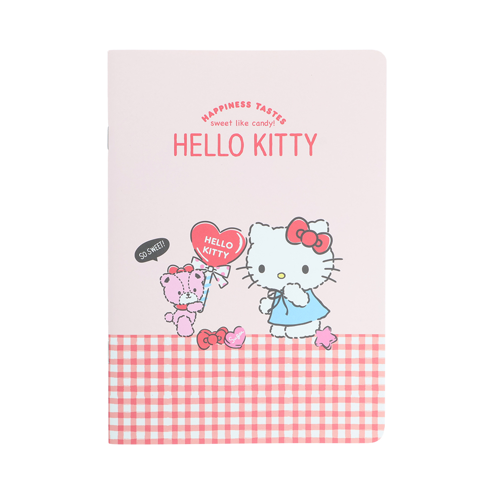 日本 sun-star 三麗鷗 Hello Kitty & Tiny Chum 橫線筆記本/ A5/ 紅