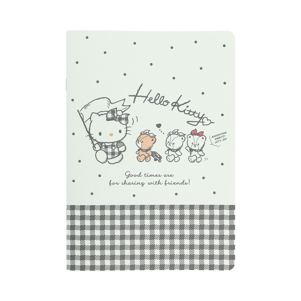 日本 sun-star 三麗鷗 Hello Kitty & Tiny Chum 橫線筆記本/ A5/ 黑