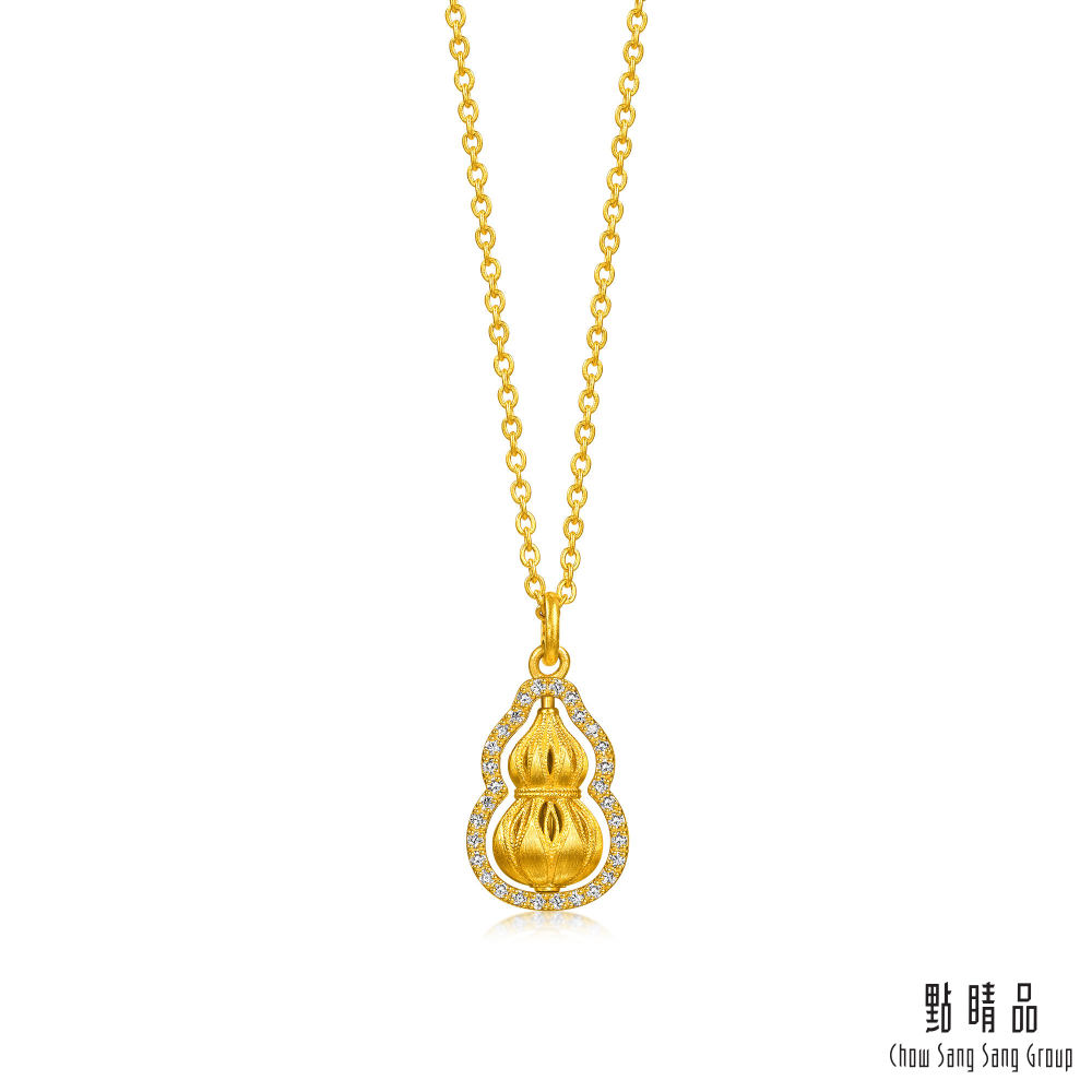 點睛品 福祿無限 鑽石黃金項鍊