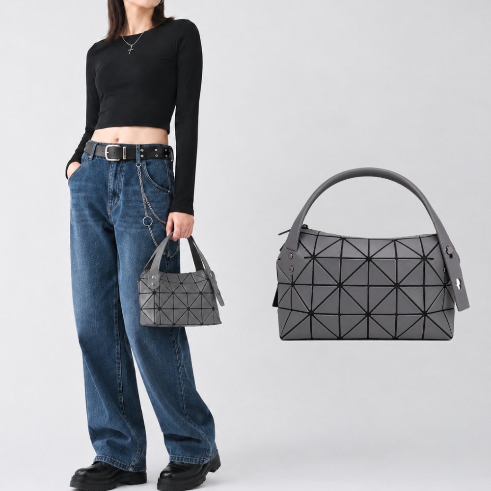 ISSEY MIYAKE 三宅一生 BAOBAO BOSTON波士頓包-迷你/深灰/平行輸入