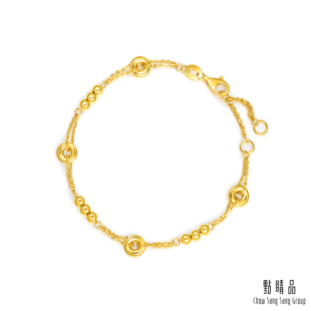 【網路獨家款】點睛品 金珠平安扣 黃金手鍊_計價黃金