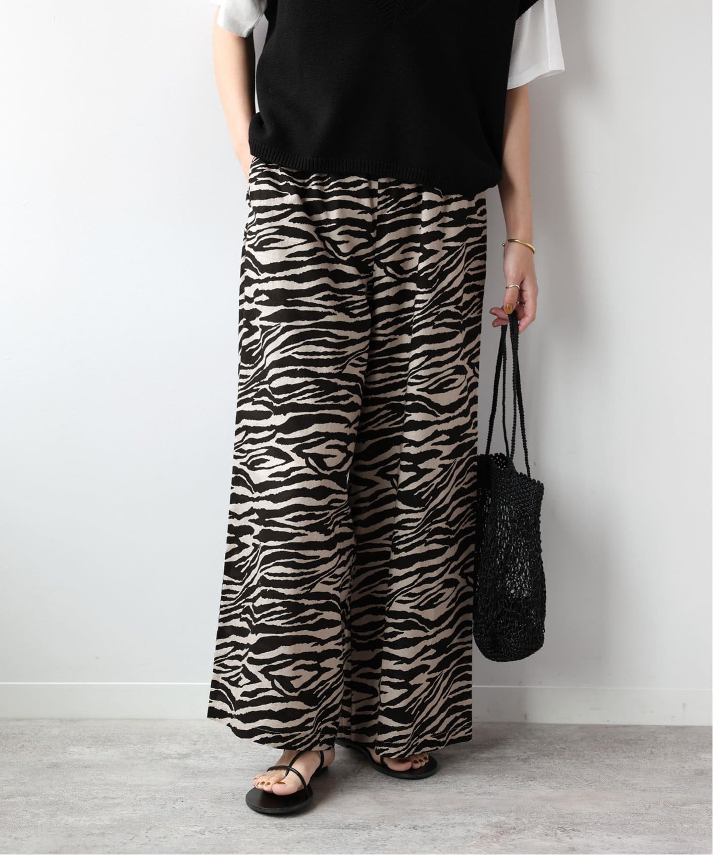 JS Relume BIG Animal Print Gathered PT 褲子 米色(027) FREE