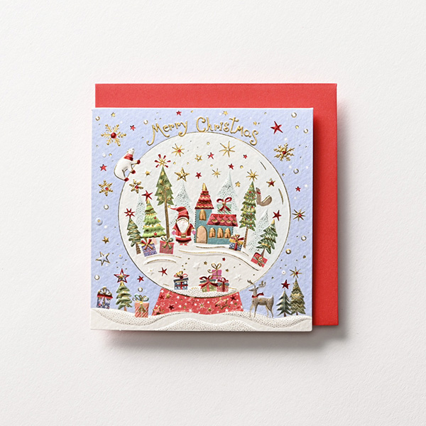 日本EASE迷你聖誕卡/ 方型/ 雪球/ GX-4522