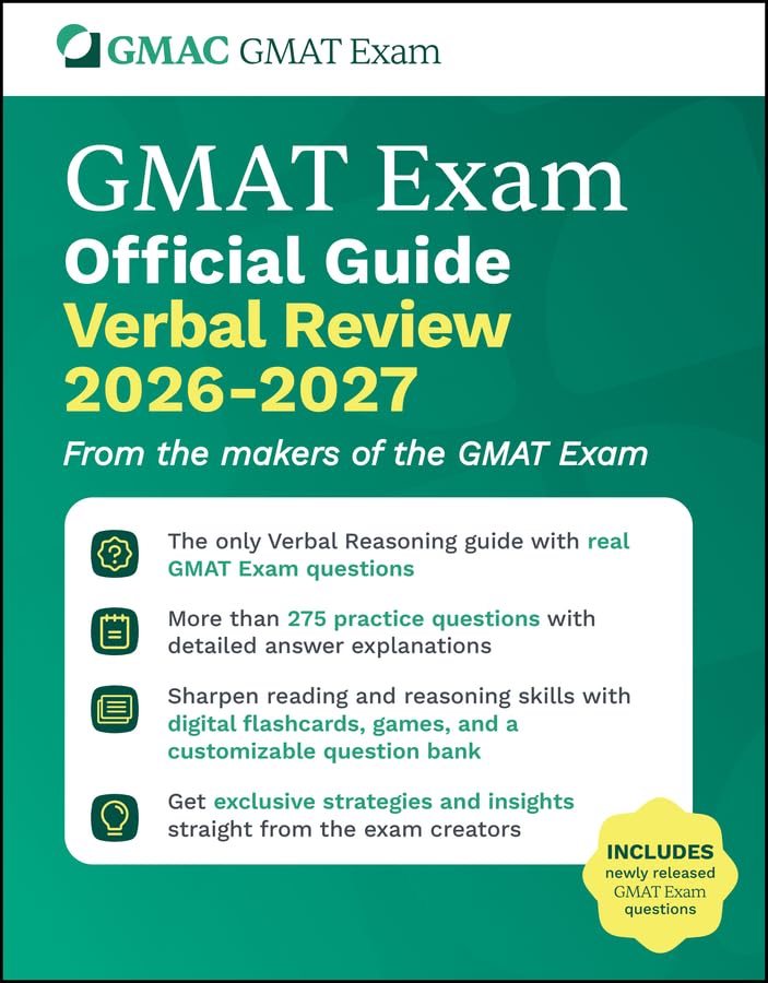 GMAT Official Guide Verbal Review 2026-2027: Book+Online Question Bank