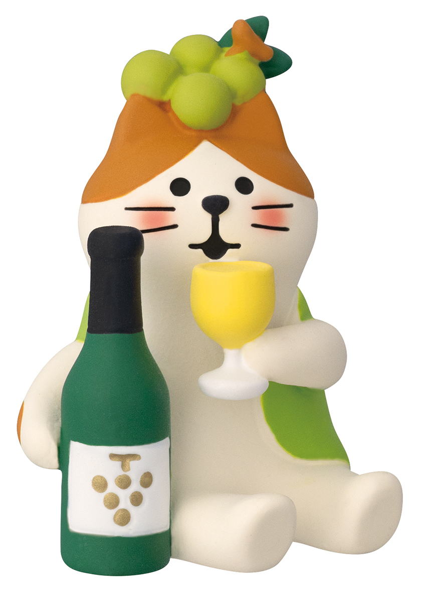 日本 DECOLE Concombre 葡萄收穫祭公仔/ 微醺白葡萄酒貓貓