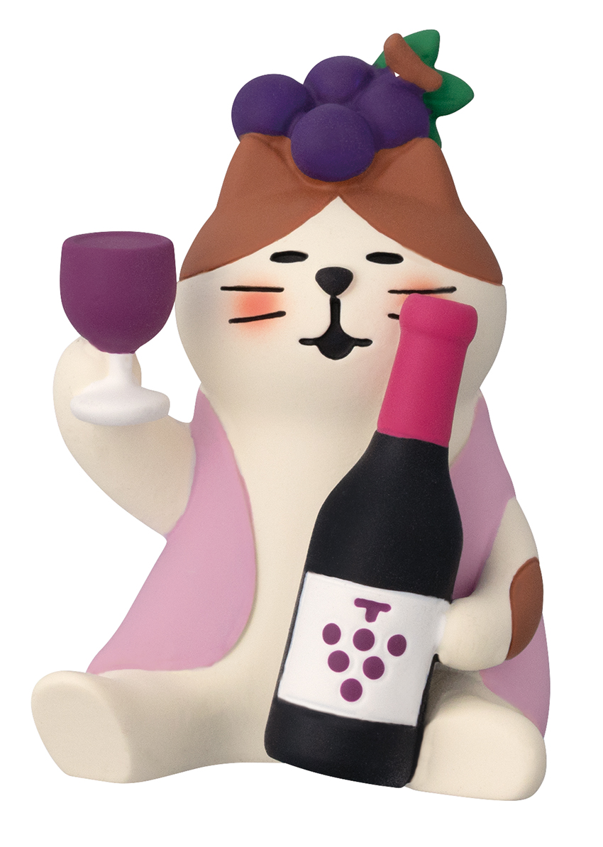 日本 DECOLE Concombre 葡萄收穫祭公仔/ 微醺紅葡萄酒貓貓