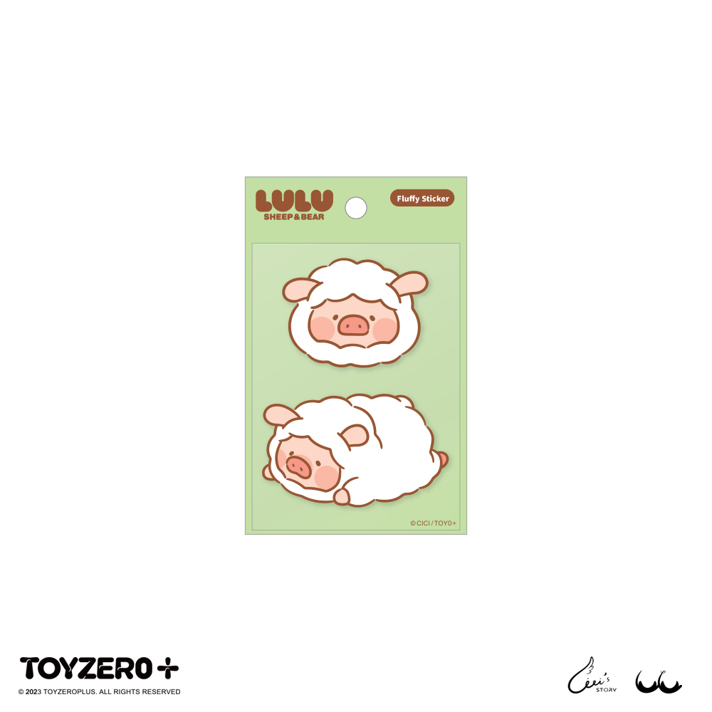 TOYZEROPLUS罐頭豬LuLu豬熊豬羊系列5x5cm毛絨貼紙/ 豬羊