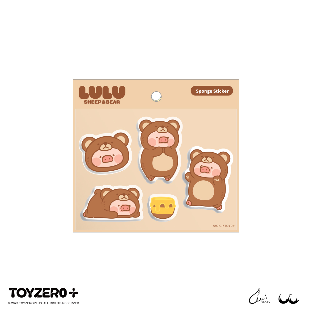 TOYZEROPLUS罐頭豬LuLu豬熊豬羊系列泡棉貼紙/ 豬熊