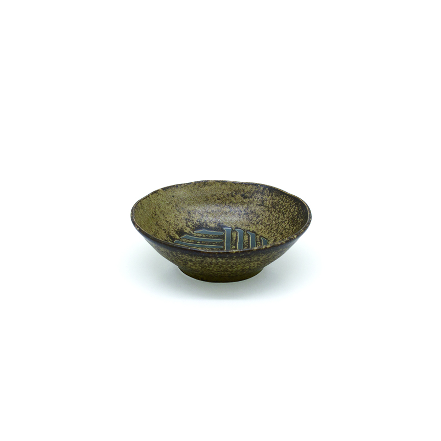 三鄉陶器 縞臼文 小皿/ 茶