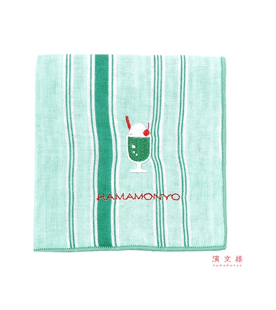 濱文様 和風純棉紗布巾手帕/ 條紋櫻桃