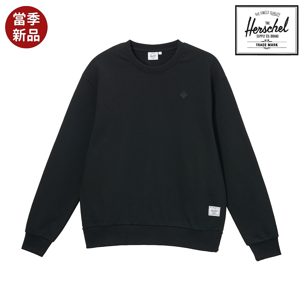 【Herschel】中性落肩經典Logo衛衣 黑 L | 誠品線上