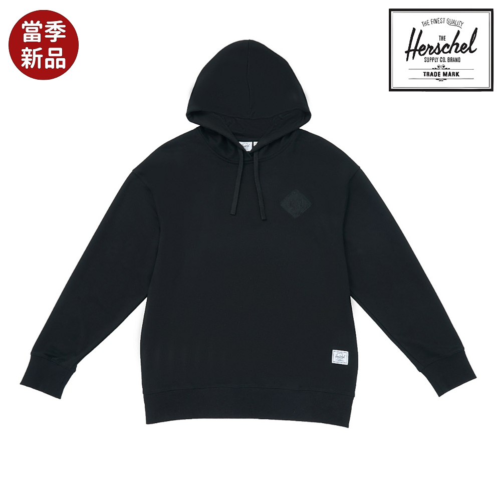 【Herschel】中性落肩同色LOGO帽T 黑 XL | 誠品線上