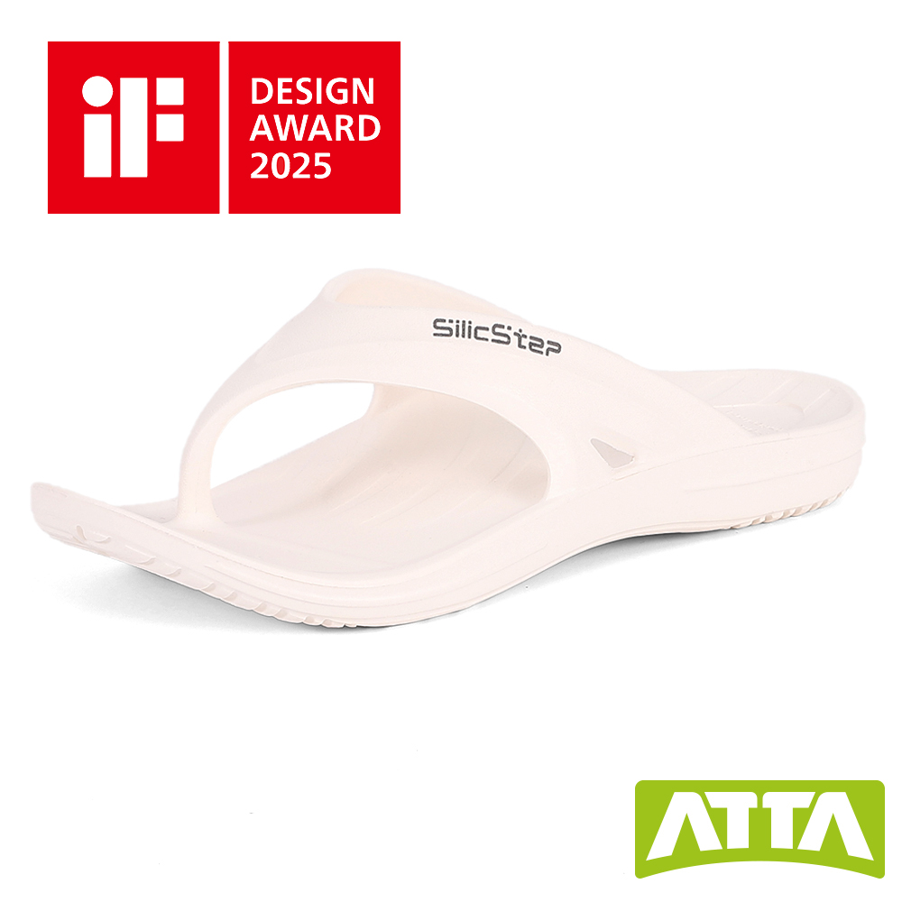 ATTA SilicStep 矽晶減塑環保足弓夾腳拖鞋/白/5號
