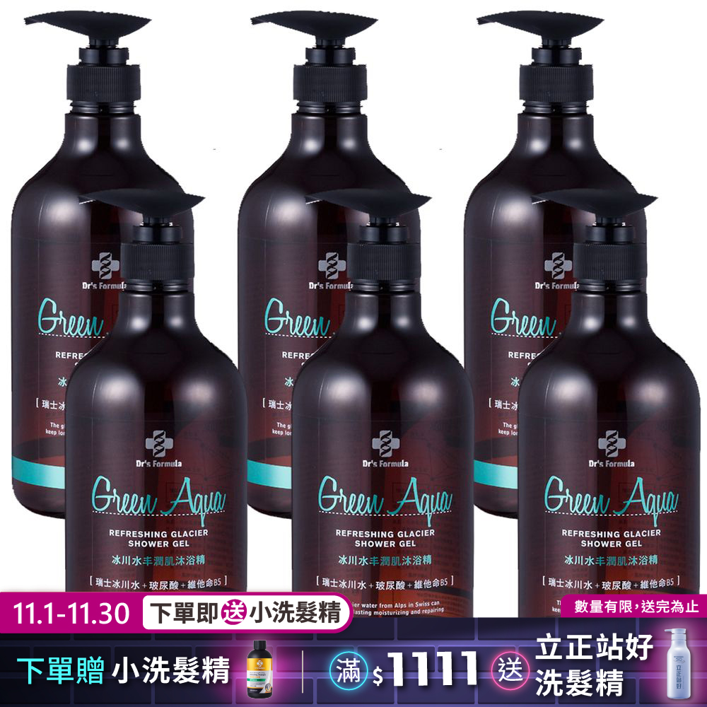 《台塑生醫》Dr's Formula冰川水丰潤肌沐浴精 (碧泉清新香氛) 800g*6入
