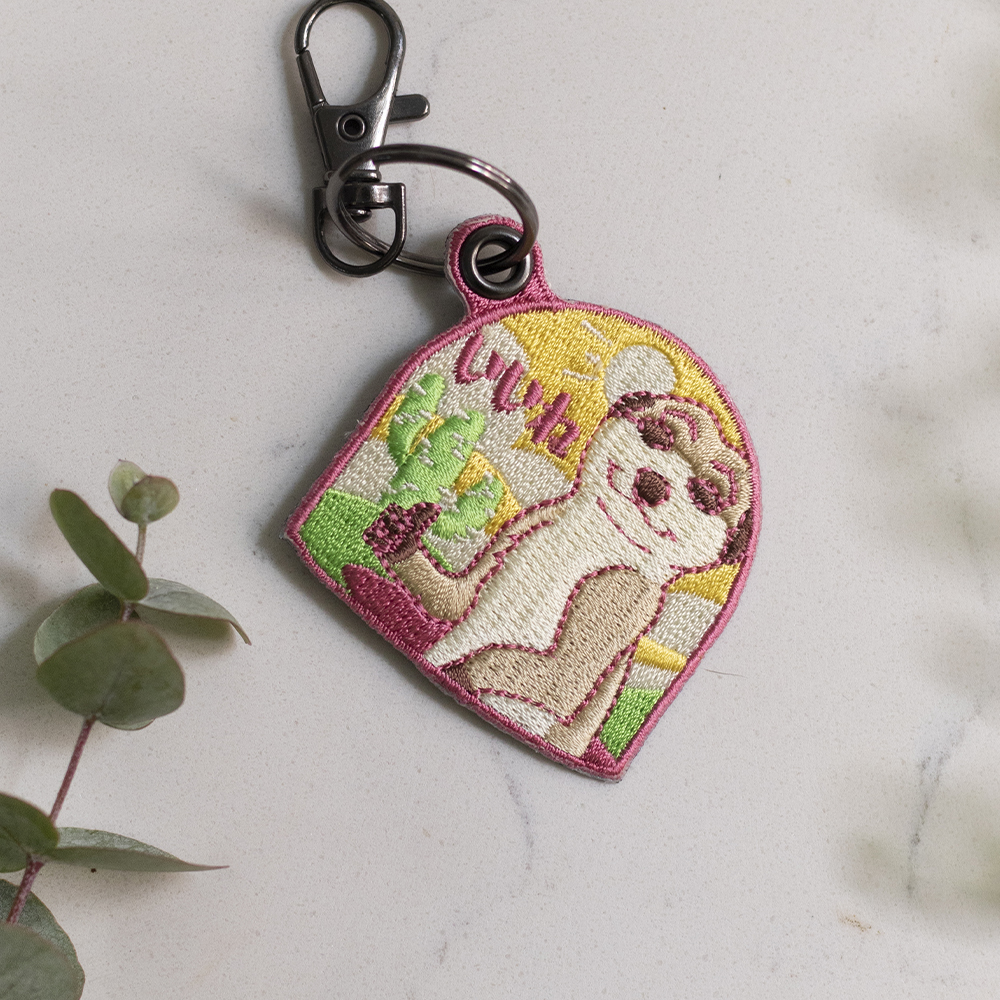 樂意Loidesign超棒棒いいね狐獴刺繡吊飾