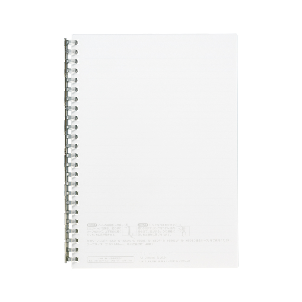LIHIT LAB.方格活頁筆記本 A5 24孔 30頁 透明 N-2724-1 | 誠品線上