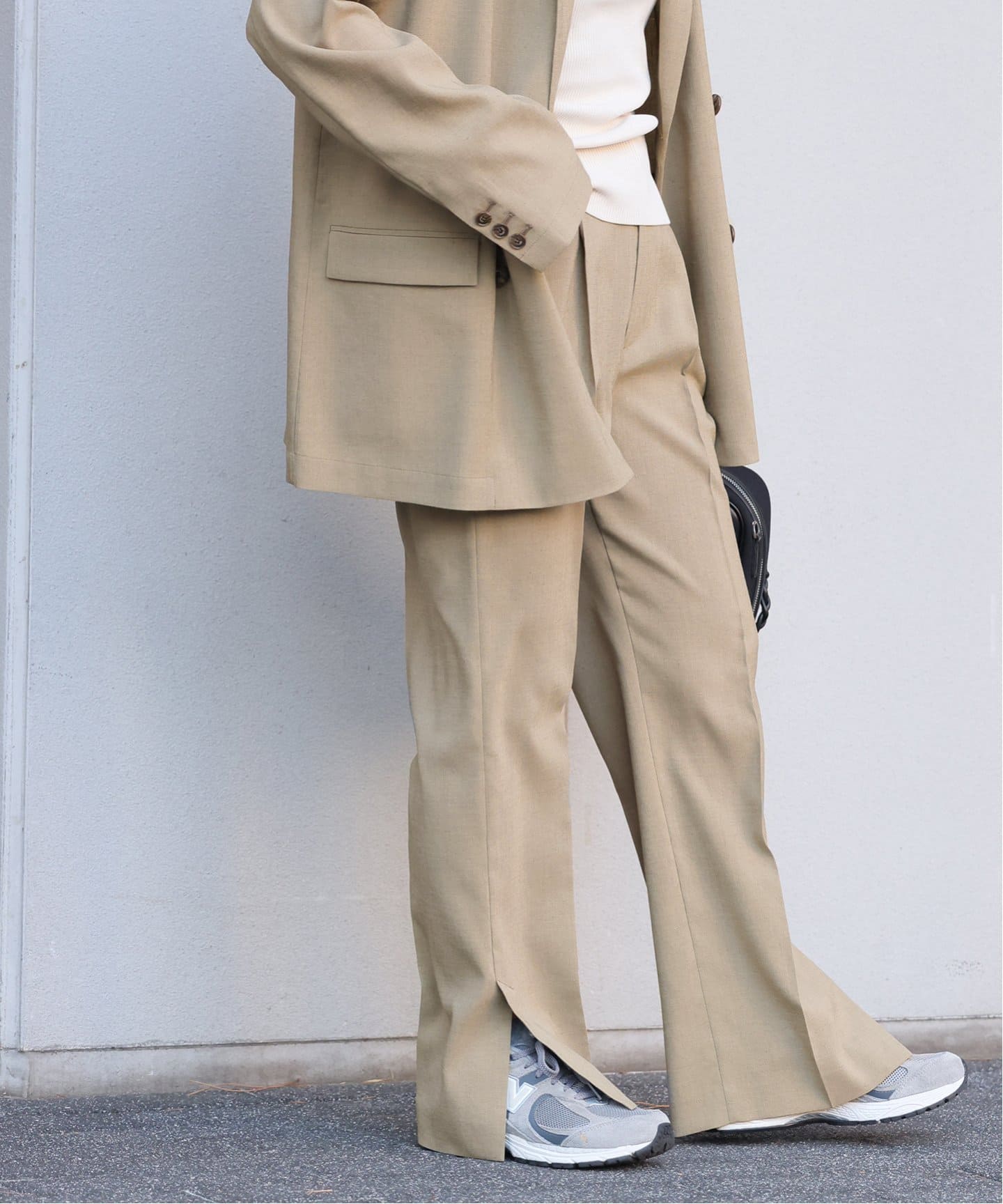 JS/IASS Stretch Slit PT/褲子/米色(027)/038