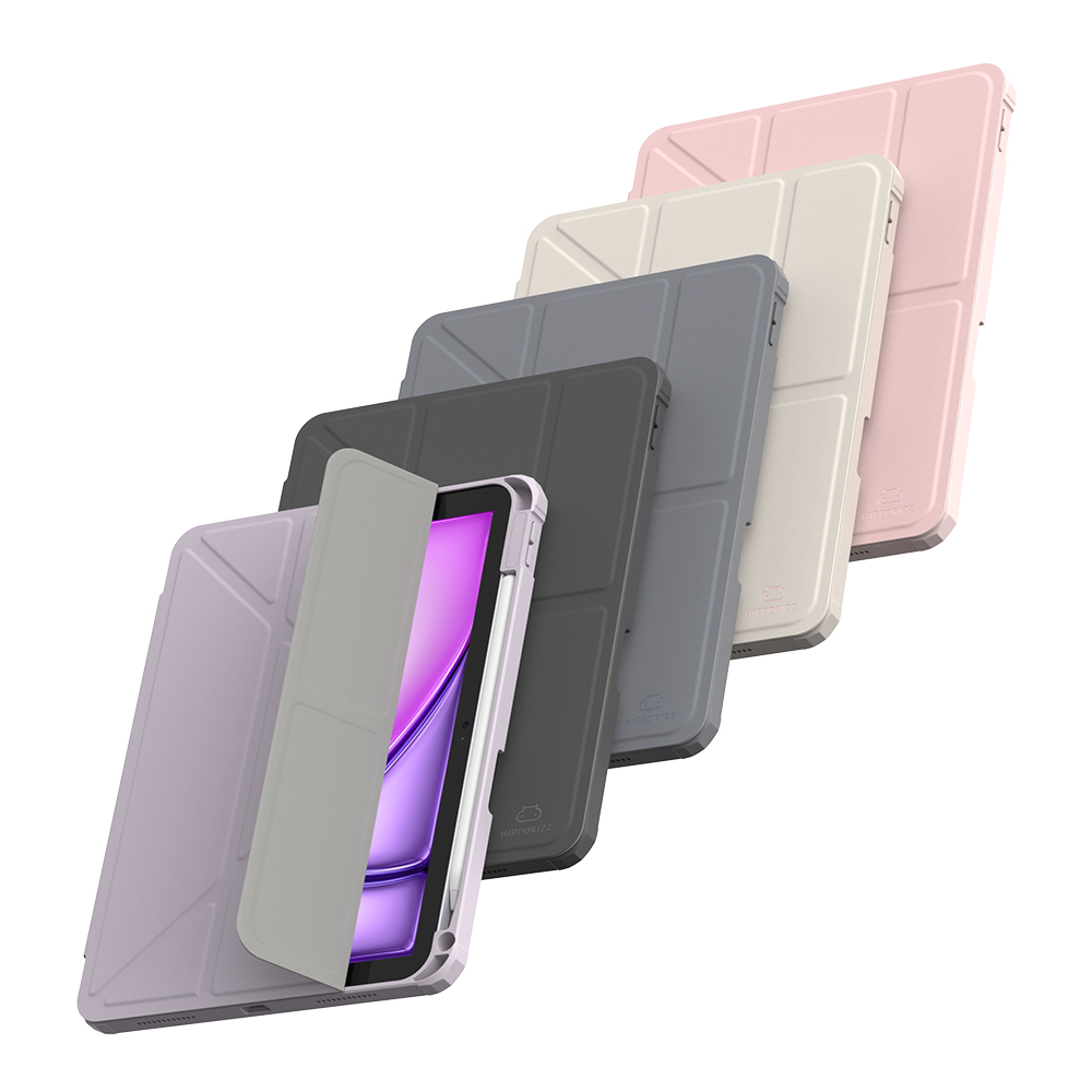 Hipporizz iPad Air 11(2025/2024/2022/2020) Origo 晶透筆槽防摔殼/薰衣紫/2025 Air11/10.9