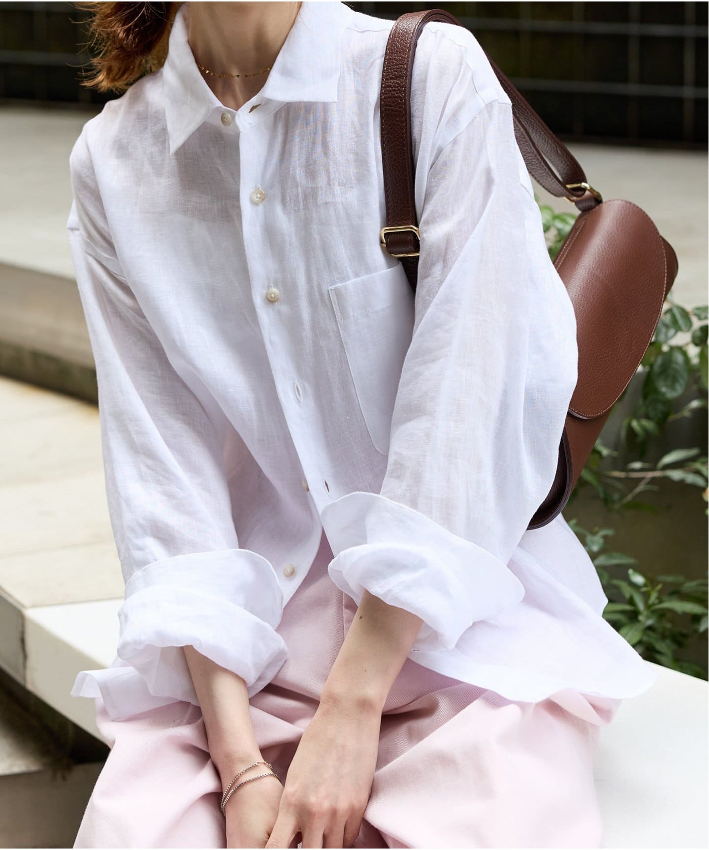 JS/Linen Regular Collar Shirt 2/上衣/白色(010)/FREE