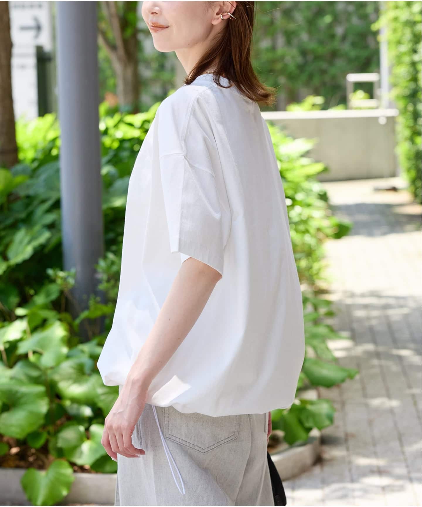 JS/Shirring T-Shirt (6)/上衣/白色(010)/FREE