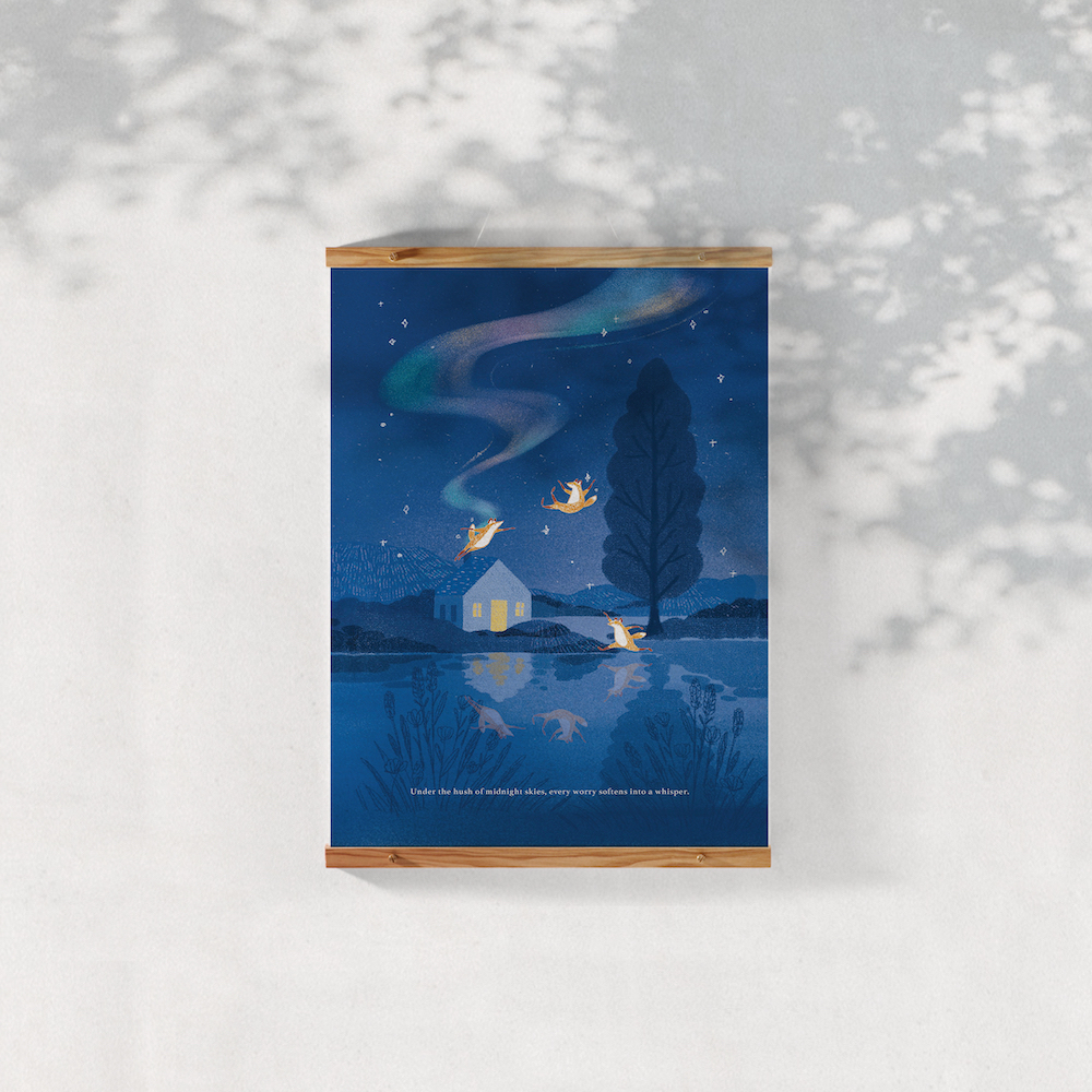 Hello Studio插畫A4海報/ 星辰無憂夜