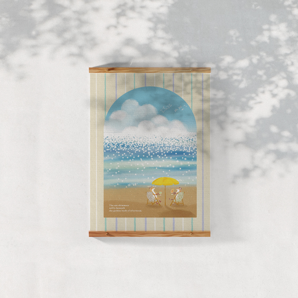 Hello Studio插畫A4海報/ 金光下的海