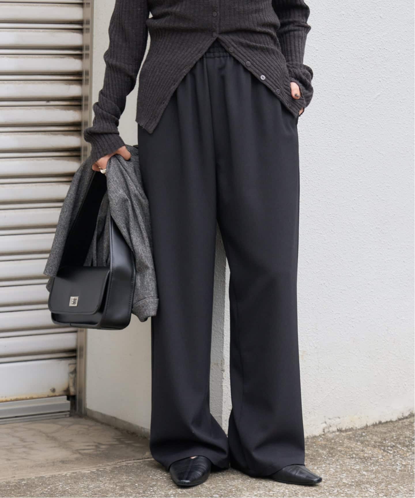 JS Like Stretch Wide Pants (3) 褲子 黑色(001) 038