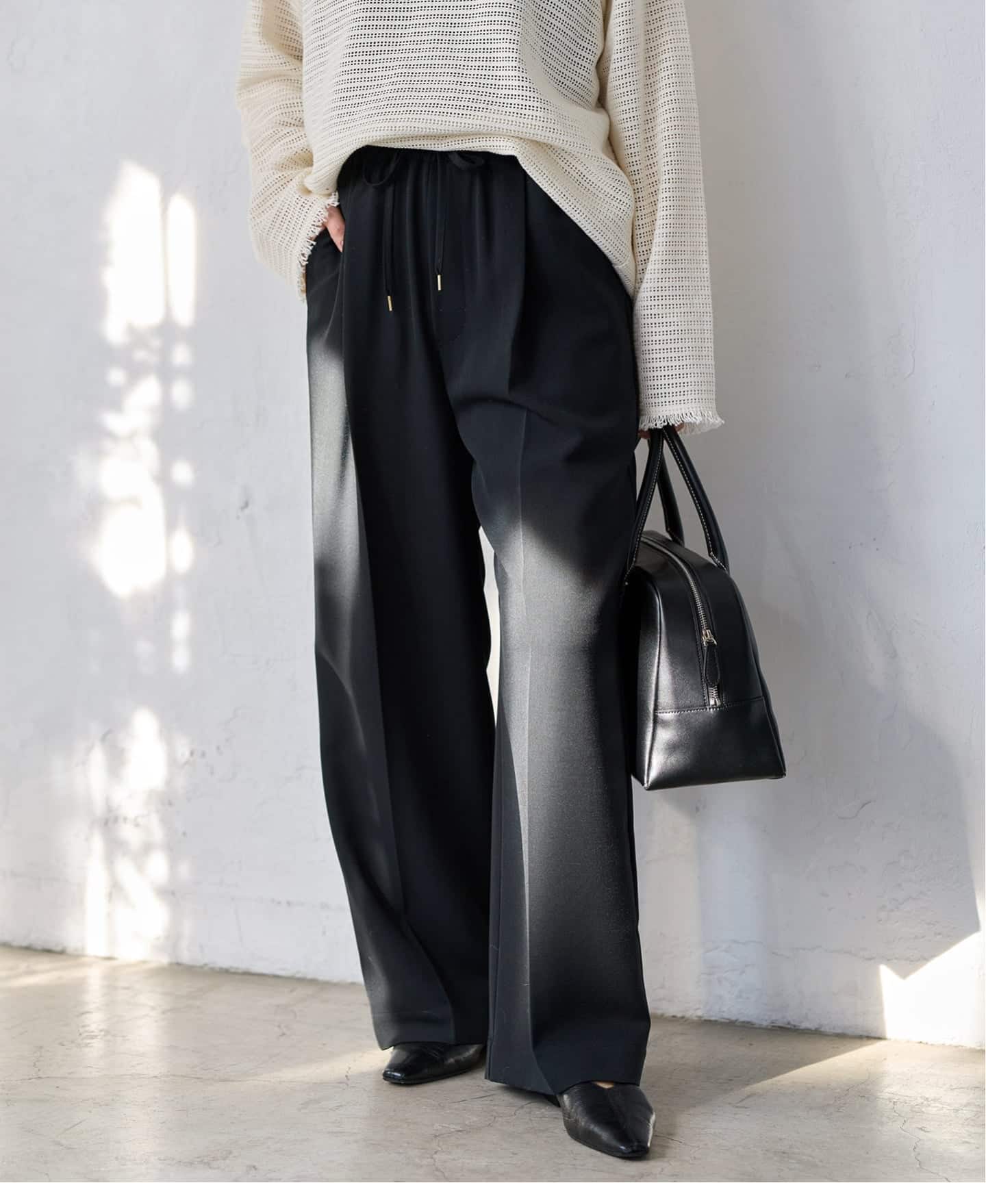 JS WRINKLE EASY PANTS 褲子 黑色(001) 038