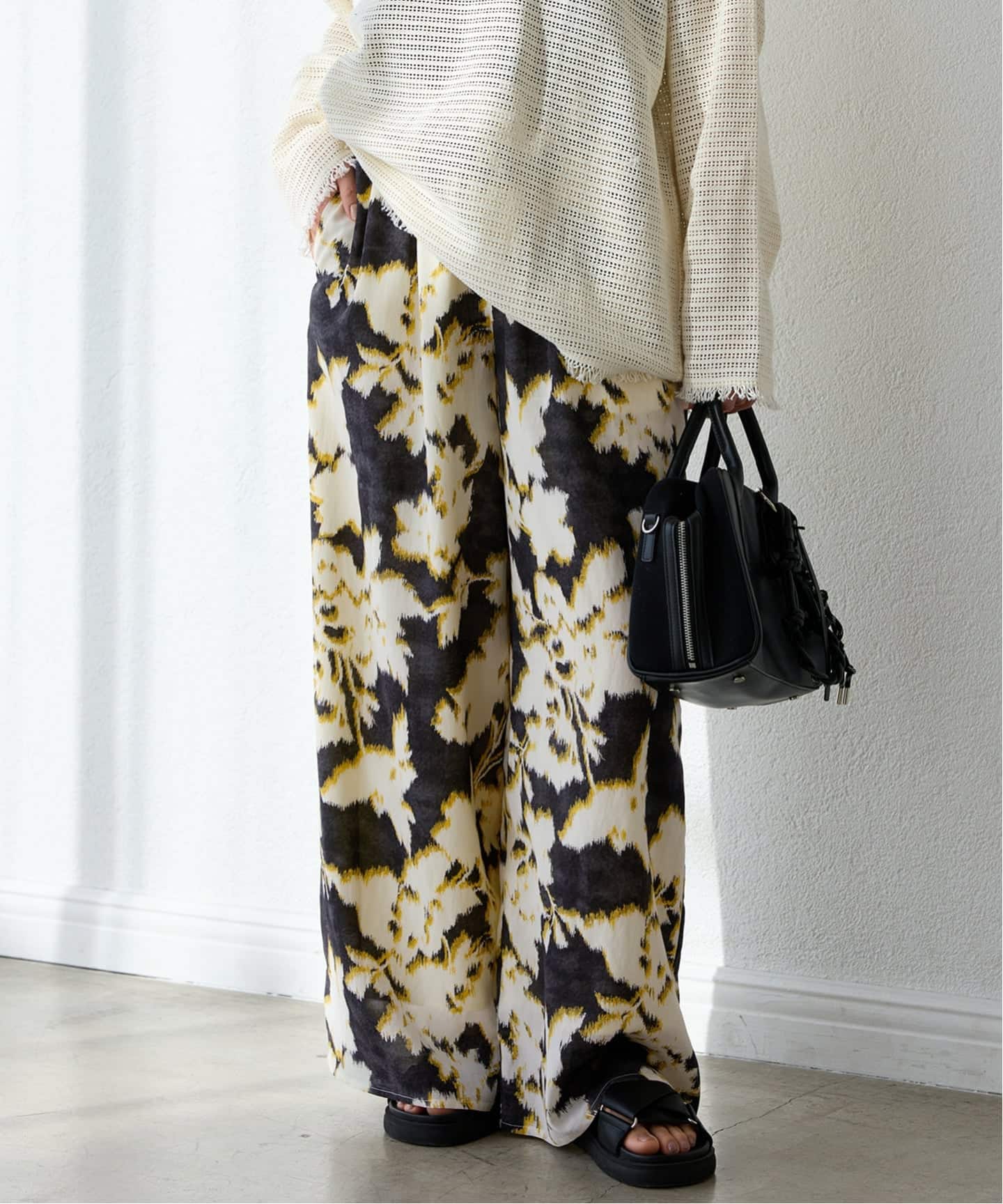 JS ORIENTAL PRINT PT 褲子 黃色(080) 036