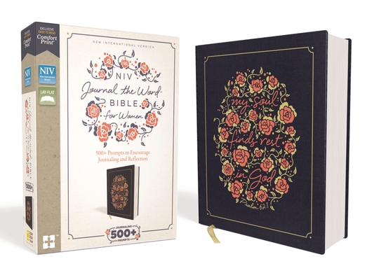 NIV, Journal the Word Bible for Women, Cloth Over Board, Navy, Red Letter Edition, Comfort Print: 500+ Prompts to Encourage Journali