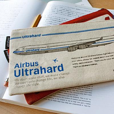 ウルトラハード超硬　ultrahard　筆袋　Bon Voyage 藍色班機　ペンケース　飛行機　Airbus　台湾製