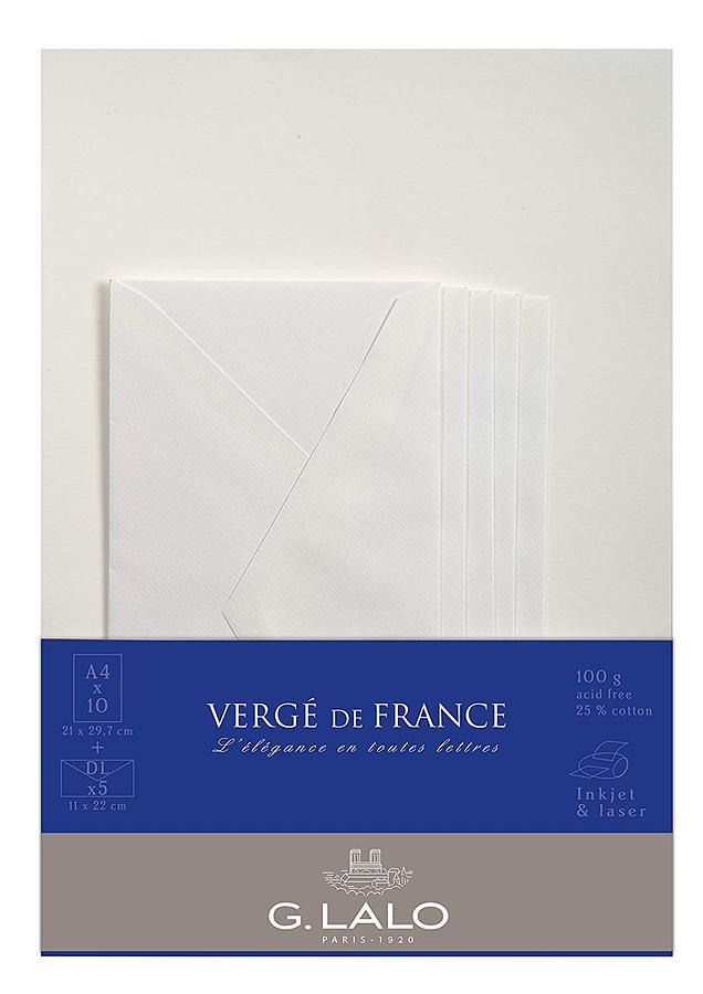 G. LALO Laid Paper with DL Gummed Envelopes A4 100g Extra White | 誠品線上