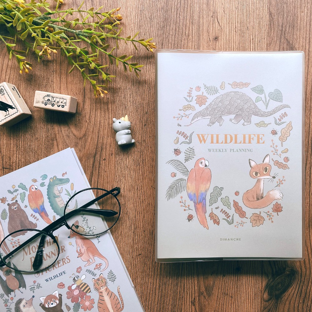 Dimanche Wildlife週計劃手帳套組/ 綠