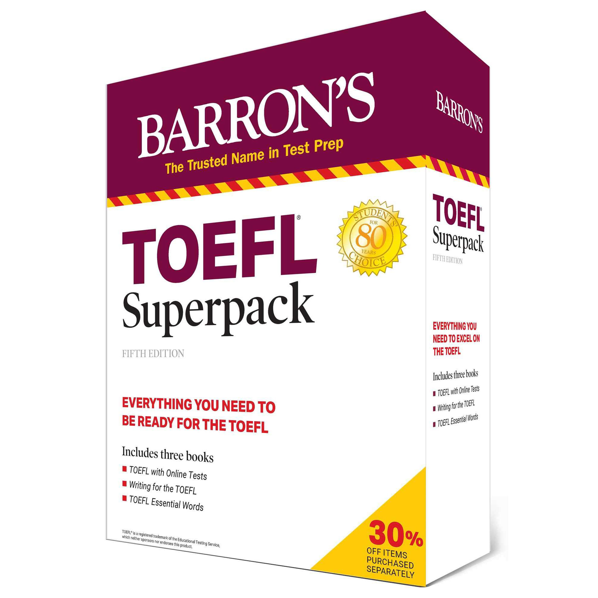 TOEFL Superpack: 3 Books + Practice Tests + Audio Online (5 Ed. 3 