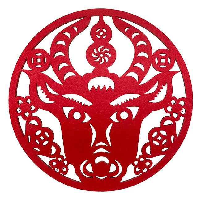 BONHO牛轉錢坤春聯掛飾鍋墊