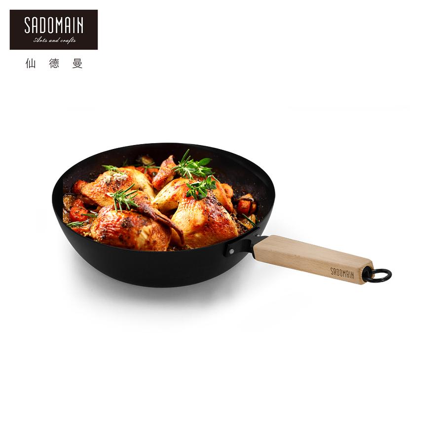 【SADOMAIN 仙德曼】臺南鐵器陶瓷不沾平底鍋-30cm