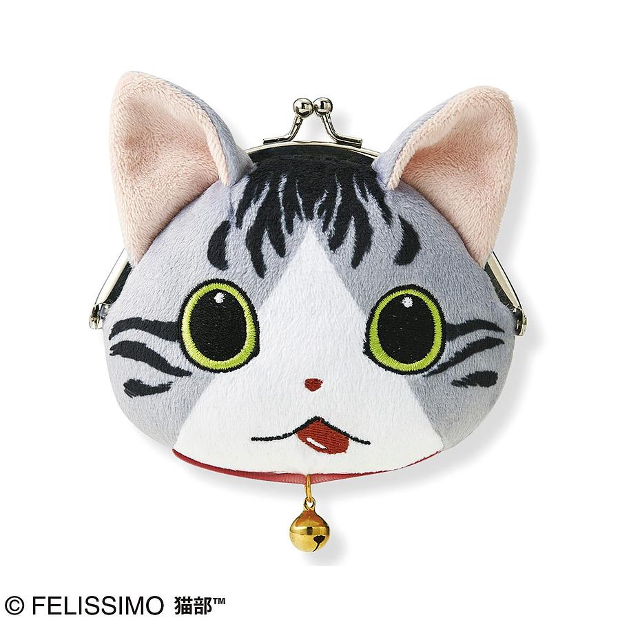 FELISSIMO貓部脹鼓鼓口金包/ 灰白貓