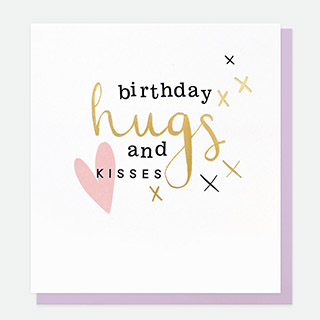 caroline gardner燙金生日賀卡/ Hug and kisses