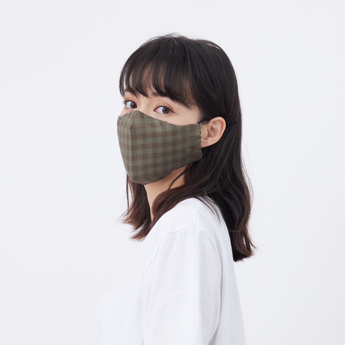 好我 so that's me 純棉印花立體口罩台灣製造 可放入醫療口罩 / 綠格紋 (2入1組)