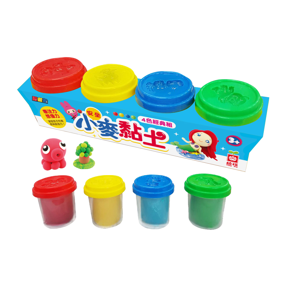 忍者兔安全小麥黏土4色經典組